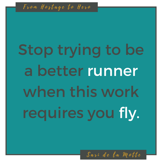 stop trying to be a better runner when this work requires you fly